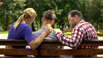 Family on a bench