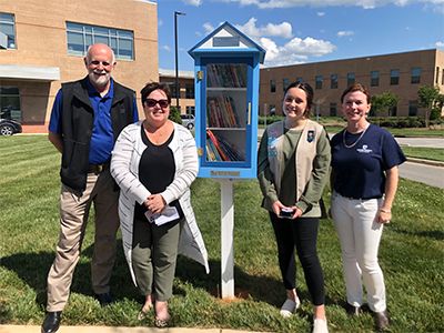 Little Free Library photo outside of the Human Services building