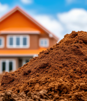 Soil in front of a house