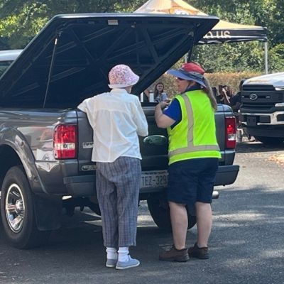 Resident and Staff at the 2024 Household Hazardous Waste event.